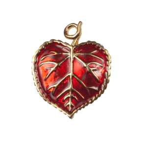 Linden Leaf Charm Lapel Pin, 3 Color Choices - Red