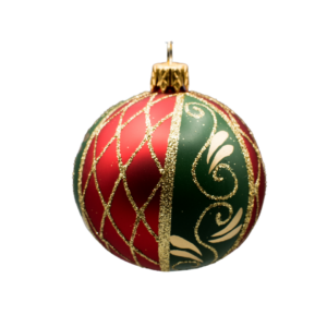 Red Green Golden Ball Christmas Ornament