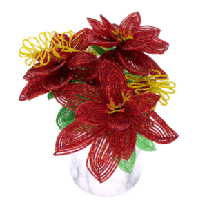 Beaded Poinsettia in a Pot