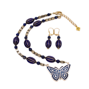 Cobalt Blue Butterfly Choker