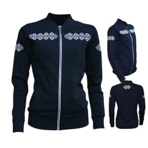 Folk Design Zip Navy Jacket