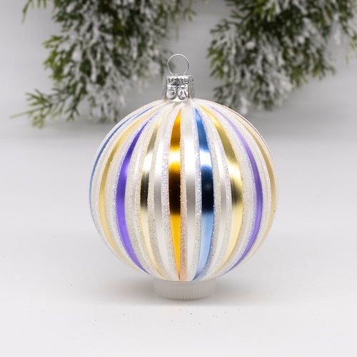 Pastel Color Stripes Ball Ornament