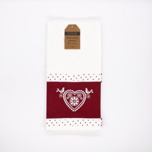Embroidered Hearts Towel Set