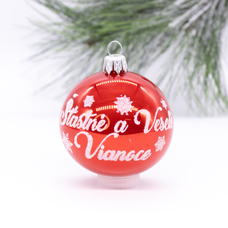 Šťastné a Veselé Vianoce Red Ornament