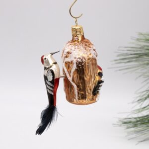 Woodpecker on a Tree Ornament