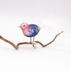 Red-White-Blue Bird Glass Ornament